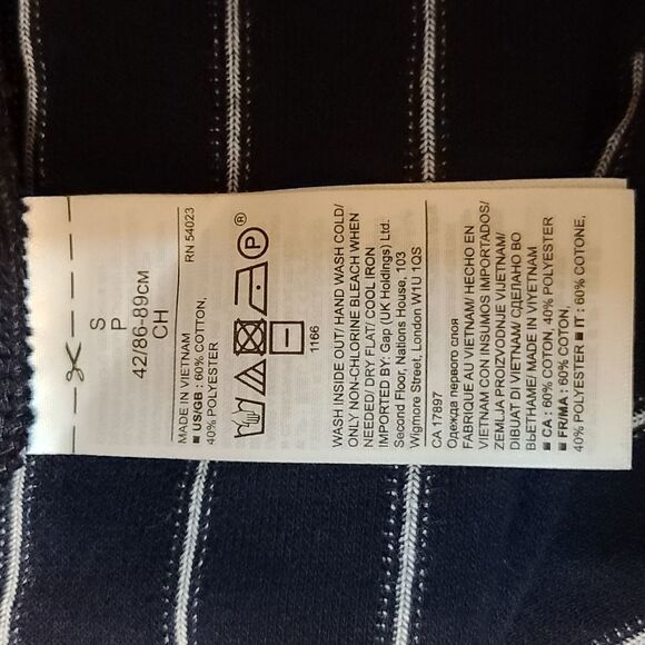 Banana Republic Navy White Stipe Off Shoulder Top S - Picture 5 of 6